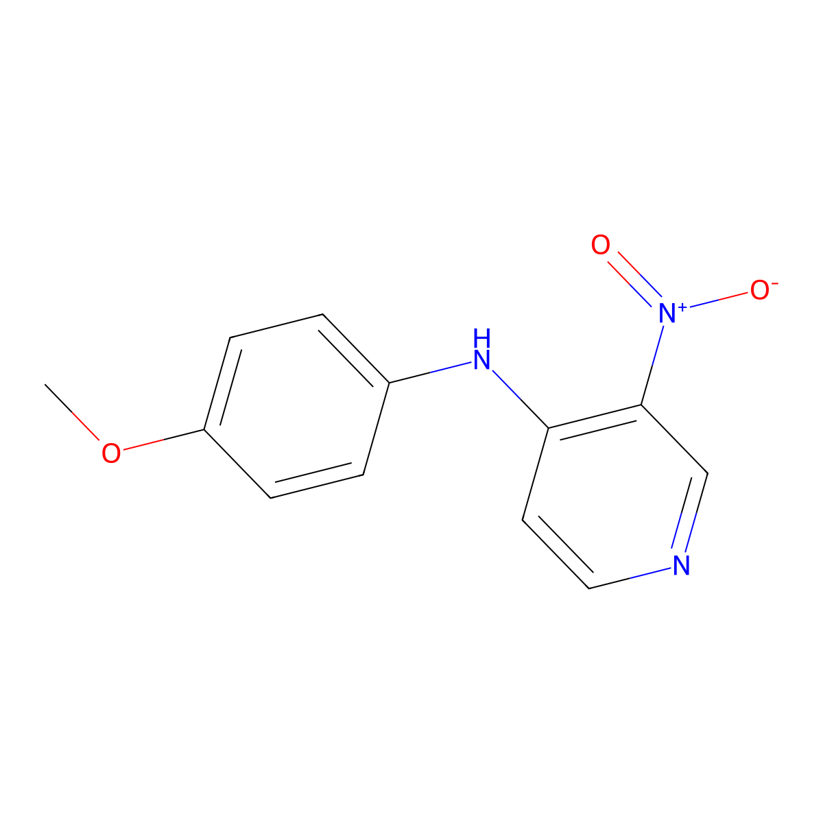 N-(4-methoxyphenyl)-3-nitropyridin-4-amine molecular structure, CAS 14251-87-7