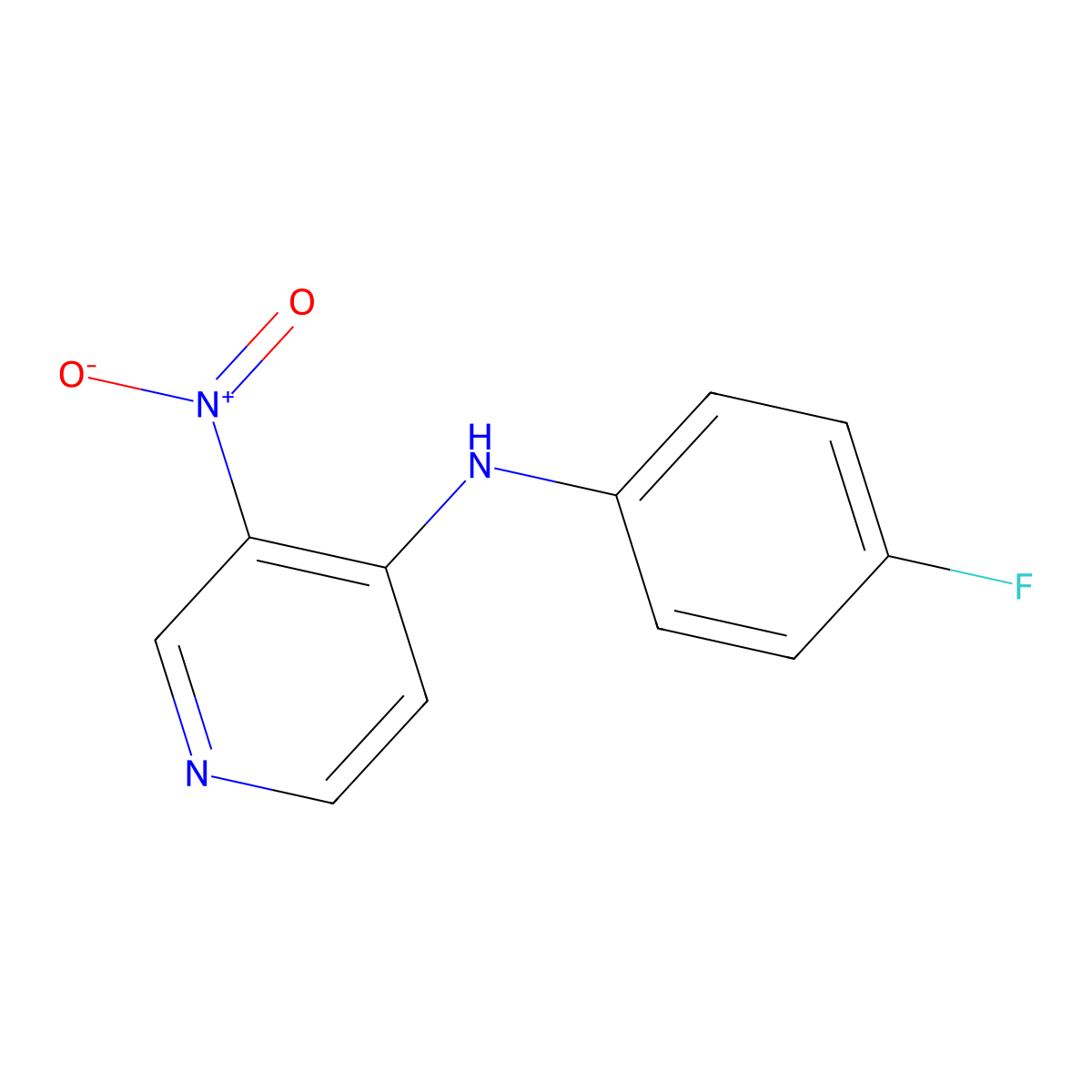 N-(4-fluorophenyl)-3-nitropyridin-4-amine molecular structure, CAS 14251-89-9