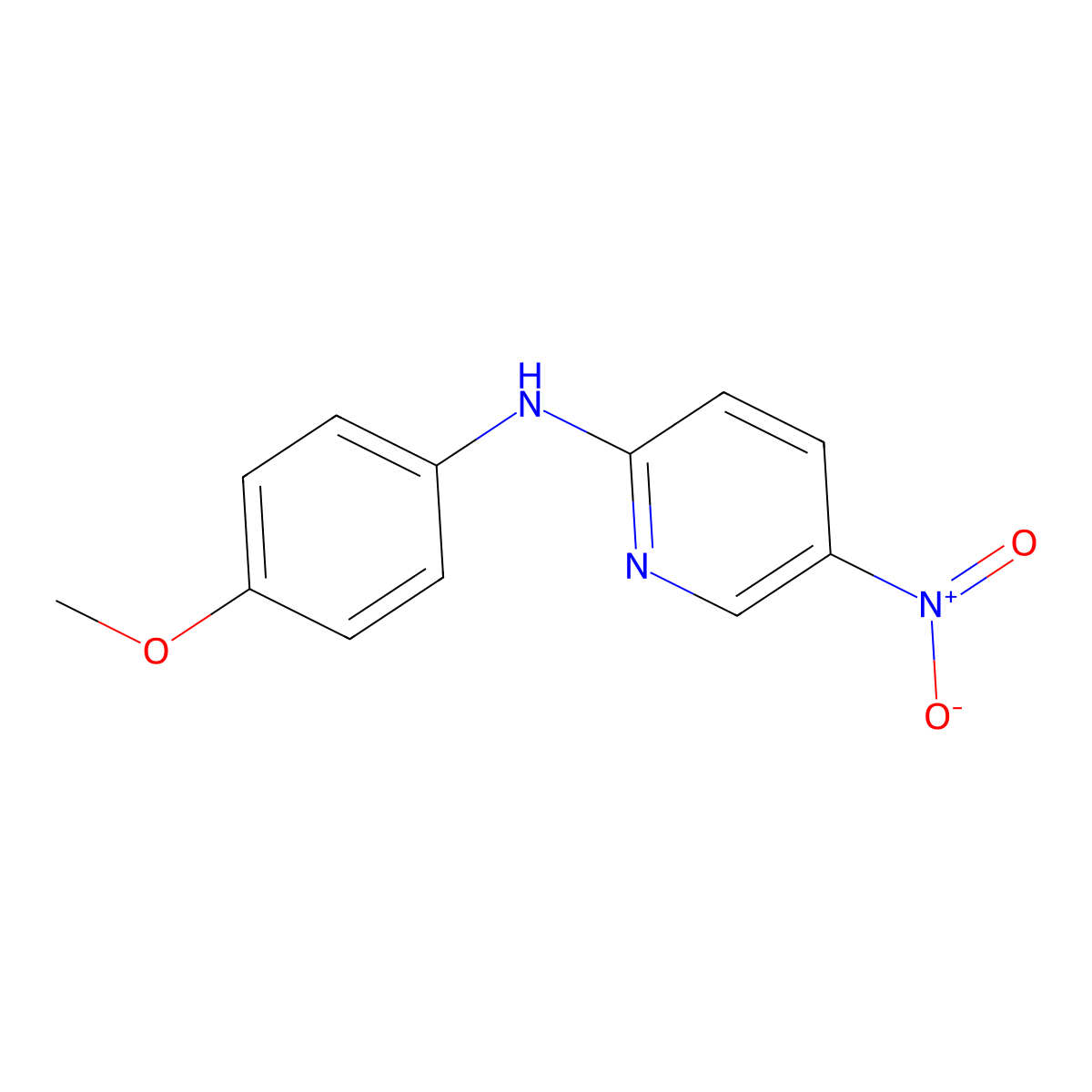 N-(4-methoxyphenyl)-5-nitropyridin-2-amine molecular structure, CAS 14251-91-3