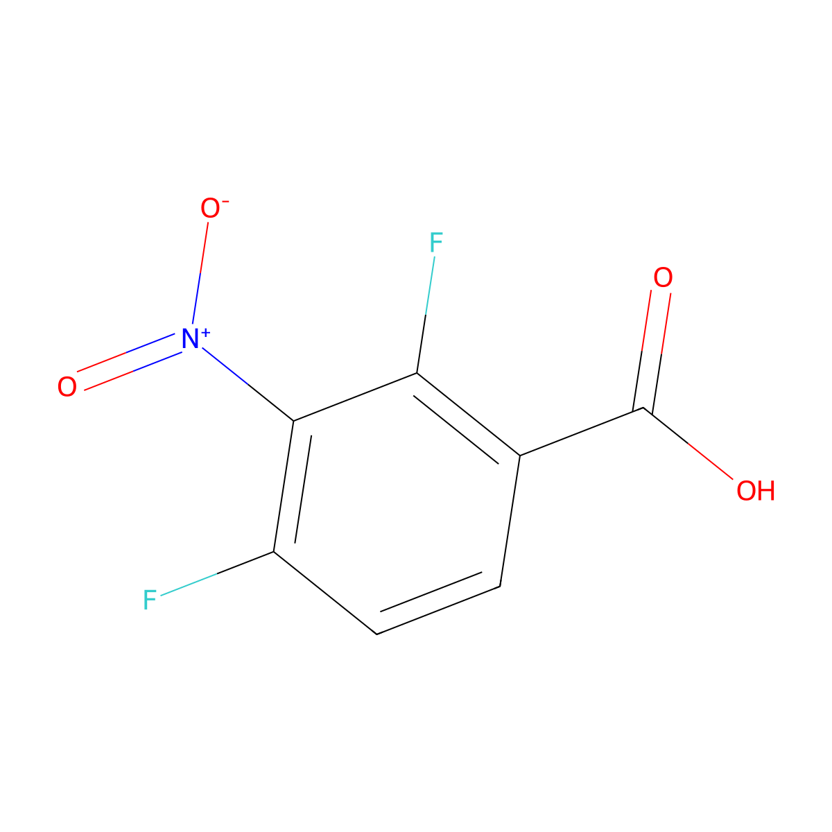 2,4-Difluoro-3-nitrobenzoic acid molecular structure, CAS 1425174-31-7