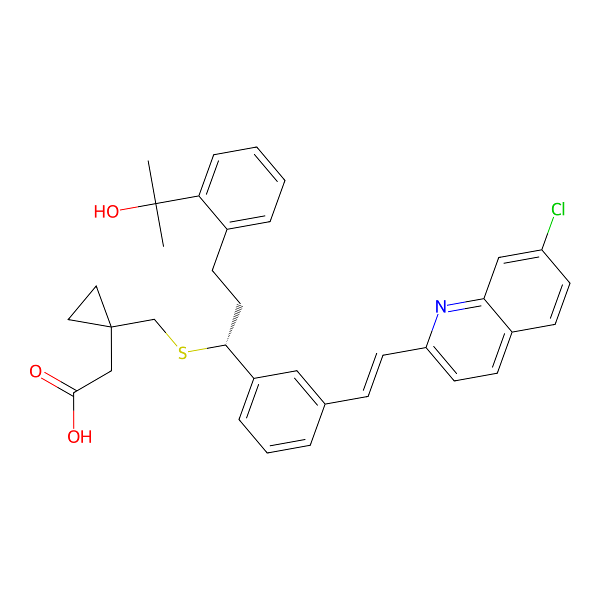 Montelukast molecular structure, CAS 142522-28-9