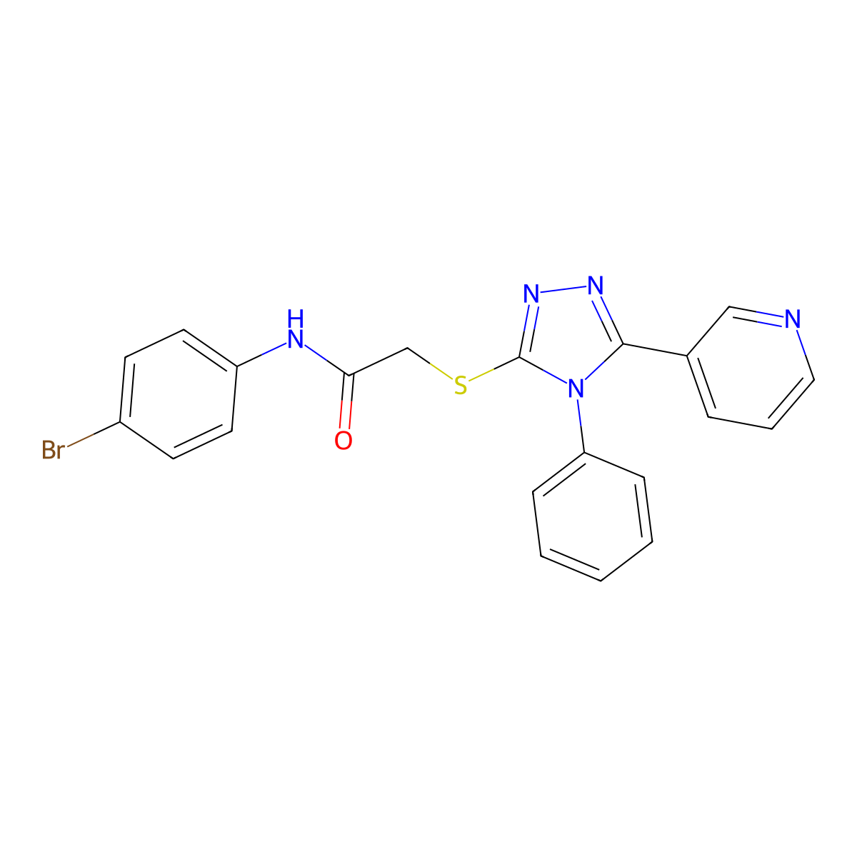 N-(4-bromophenyl)-2-[(4-phenyl-5-pyridin-3-yl-1,2,4-triazol-3-yl)sulfanyl]acetamide molecular structure, CAS 142529-82-6