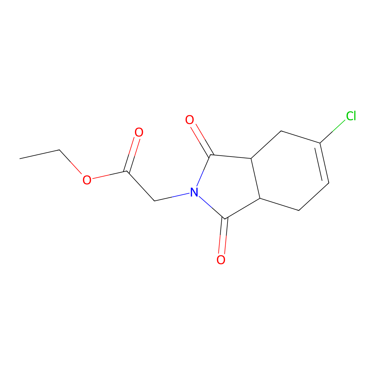 ethyl (5-chloro-1,3-dioxo-1,3,3a,4,7,7a-hexahydro-2H-isoindol-2-yl)acetate molecular structure, CAS 14253-95-3