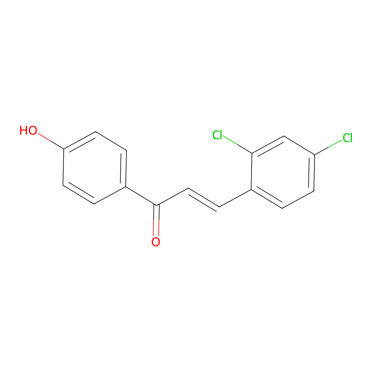 3-(2,4-Dichlorophenyl)-1-(4-hydroxyphenyl)prop-2-en-1-one molecular structure, CAS 142531-17-7