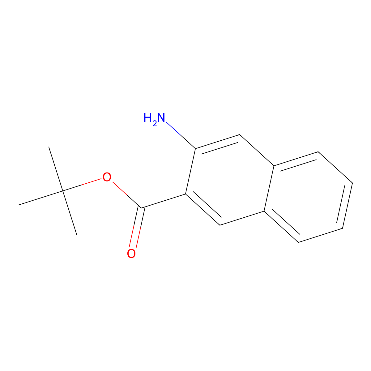 Tert-butyl 3-aminonaphthalene-2-carboxylate molecular structure, CAS 142532-28-3