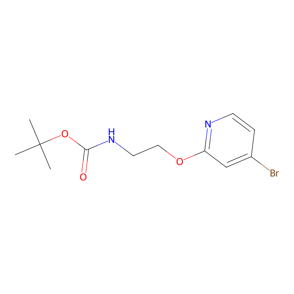 Tert-butyl 2-(4-bromopyridin-2-yloxy)ethylcarbamate molecular structure, CAS 1425334-74-2