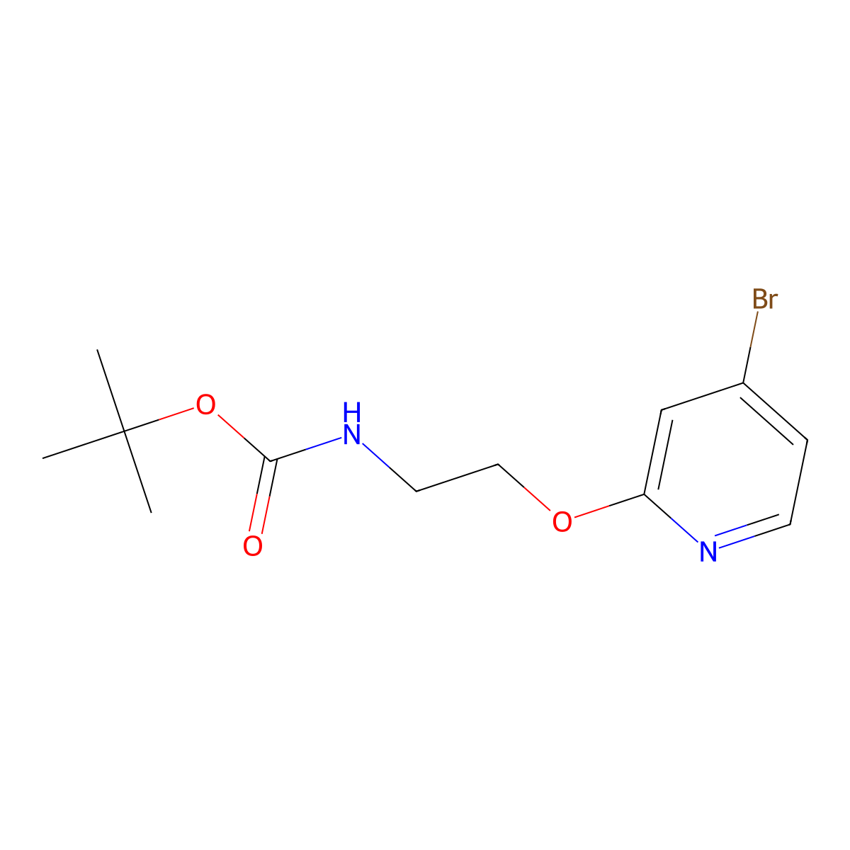 Tert-butyl 2-(4-bromopyridin-2-yloxy)ethylcarbamate molecular structure, CAS 1425334-74-2