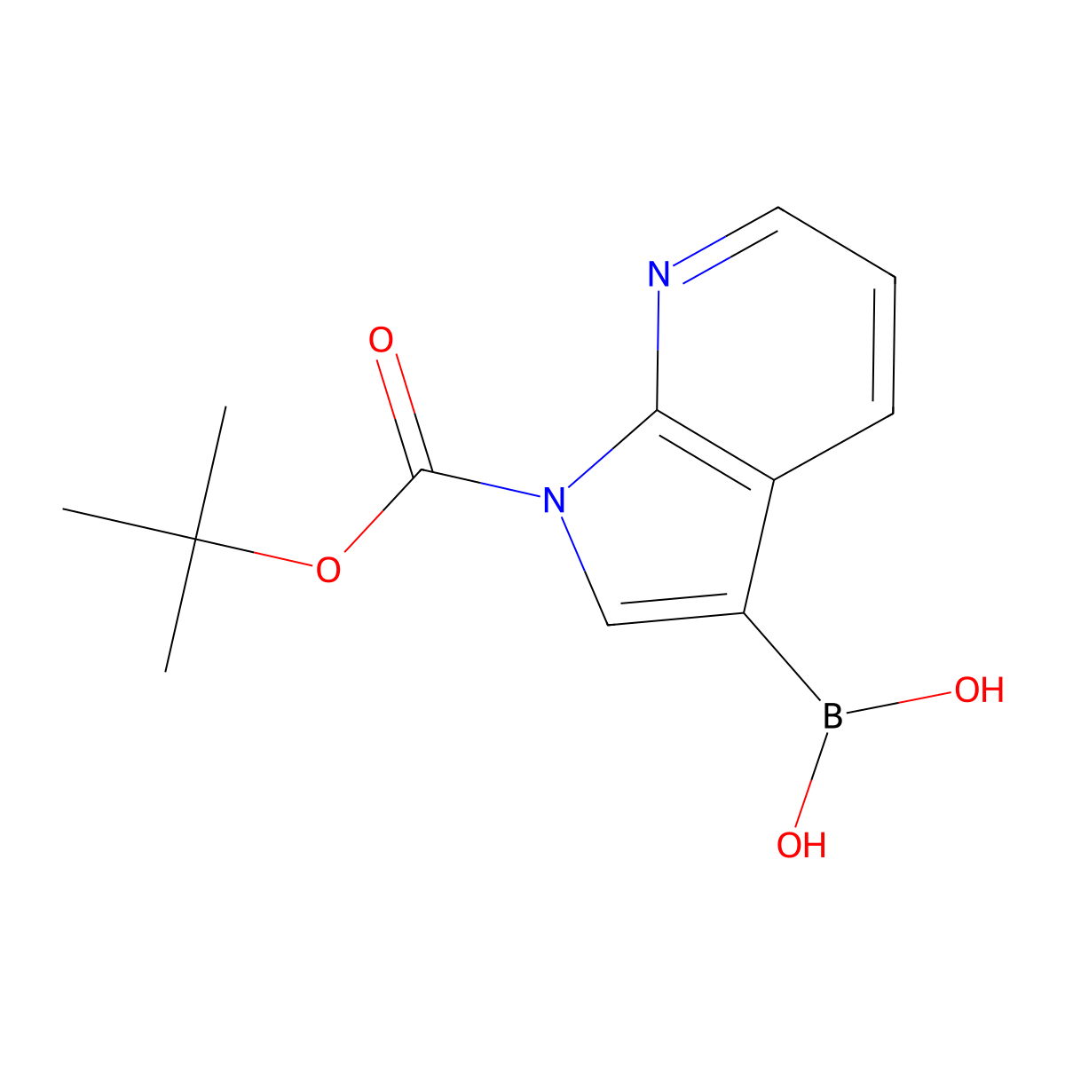 {1-[(tert-butoxy)carbonyl]-1H-pyrrolo[2,3-b]pyridin-3-yl}boronic acid molecular structure, CAS 1425334-89-9