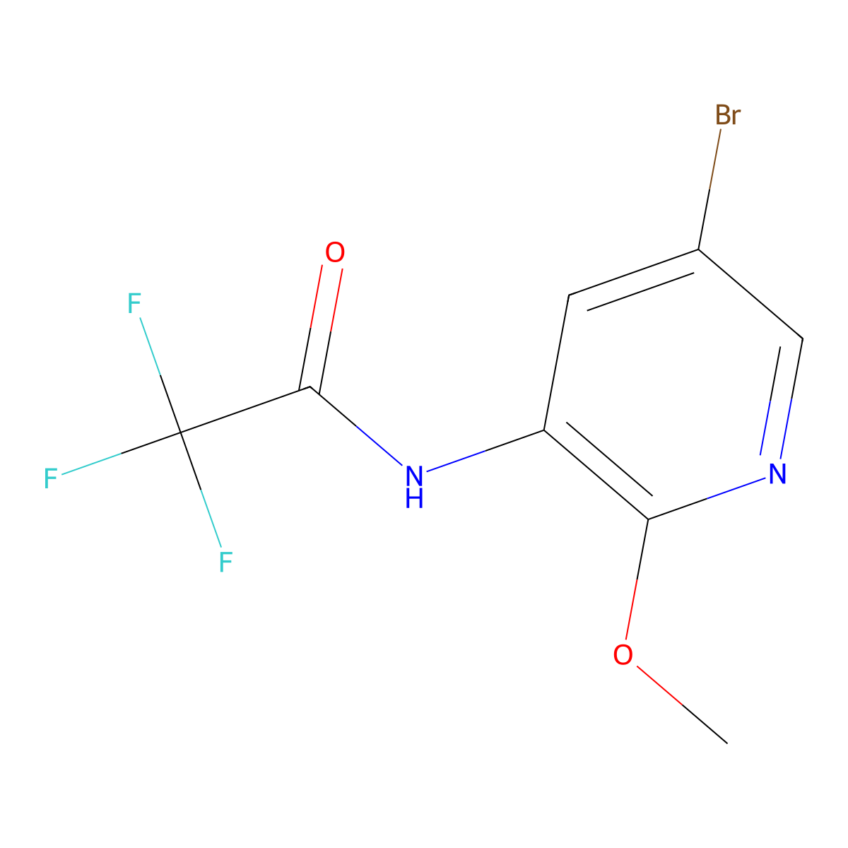 N-(5-bromo-2-methoxypyridin-3-yl)-2,2,2-trifluoroacetamide molecular structure, CAS 1425334-90-2