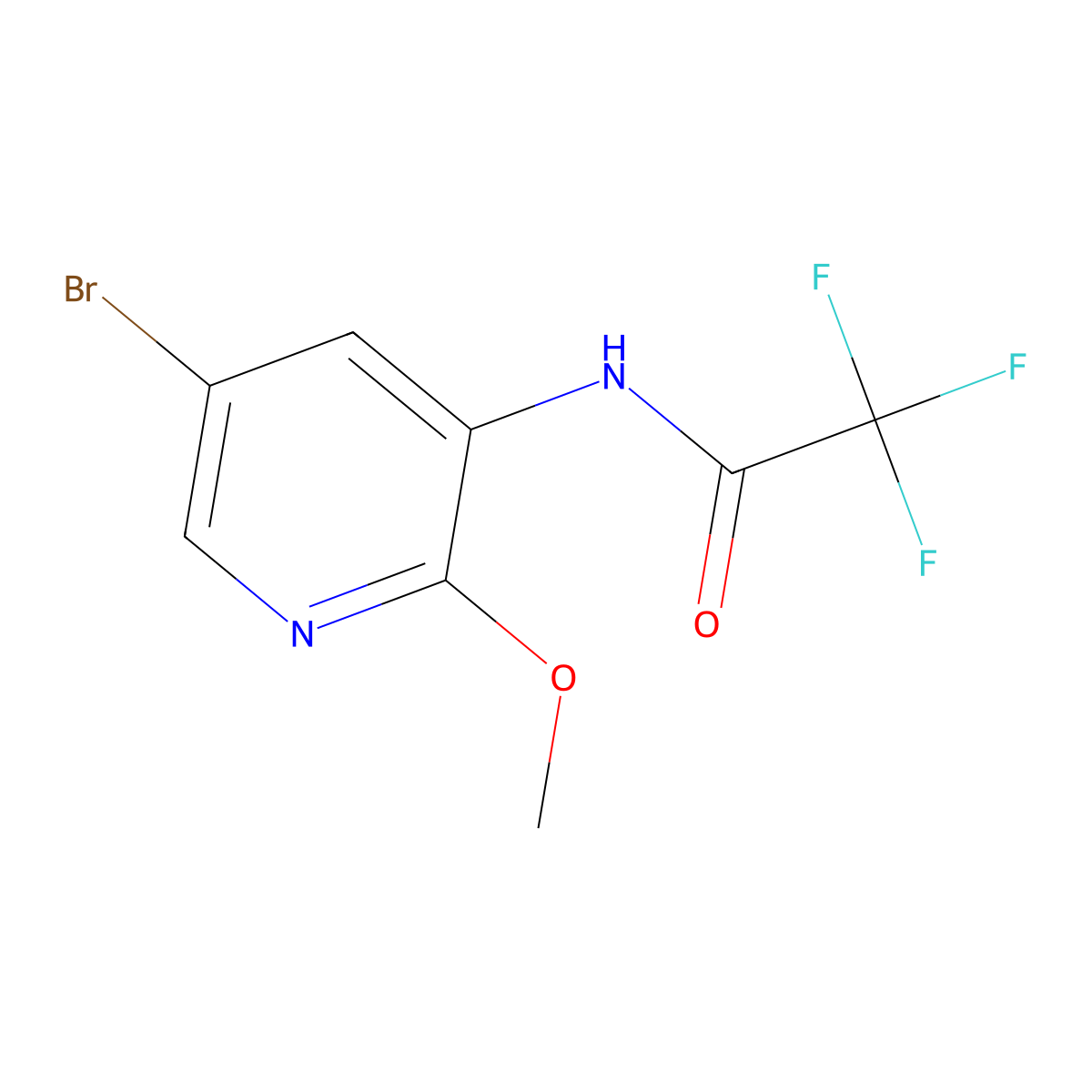 N-(5-bromo-2-methoxypyridin-3-yl)-2,2,2-trifluoroacetamide molecular structure, CAS 1425334-90-2