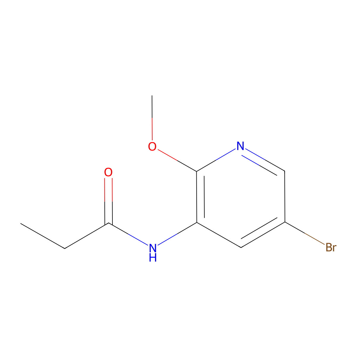 N-(5-bromo-2-methoxypyridin-3-yl)propionamide molecular structure, CAS 1425334-91-3
