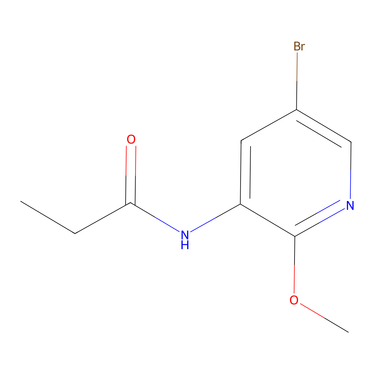 N-(5-bromo-2-methoxypyridin-3-yl)propionamide molecular structure, CAS 1425334-91-3
