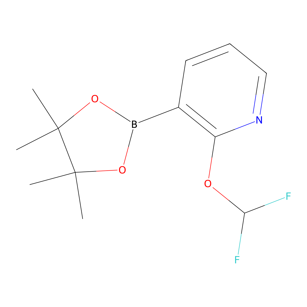 2-(Difluoromethoxy)-3-(4,4,5,5-tetramethyl-1,3,2-dioxaborolan-2-yl)pyridine molecular structure, CAS 1425334-94-6
