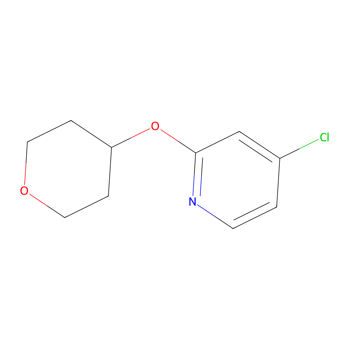 4-chloro-2-(tetrahydro-2H-pyran-4-yloxy)pyridine molecular structure, CAS 1425335-08-5