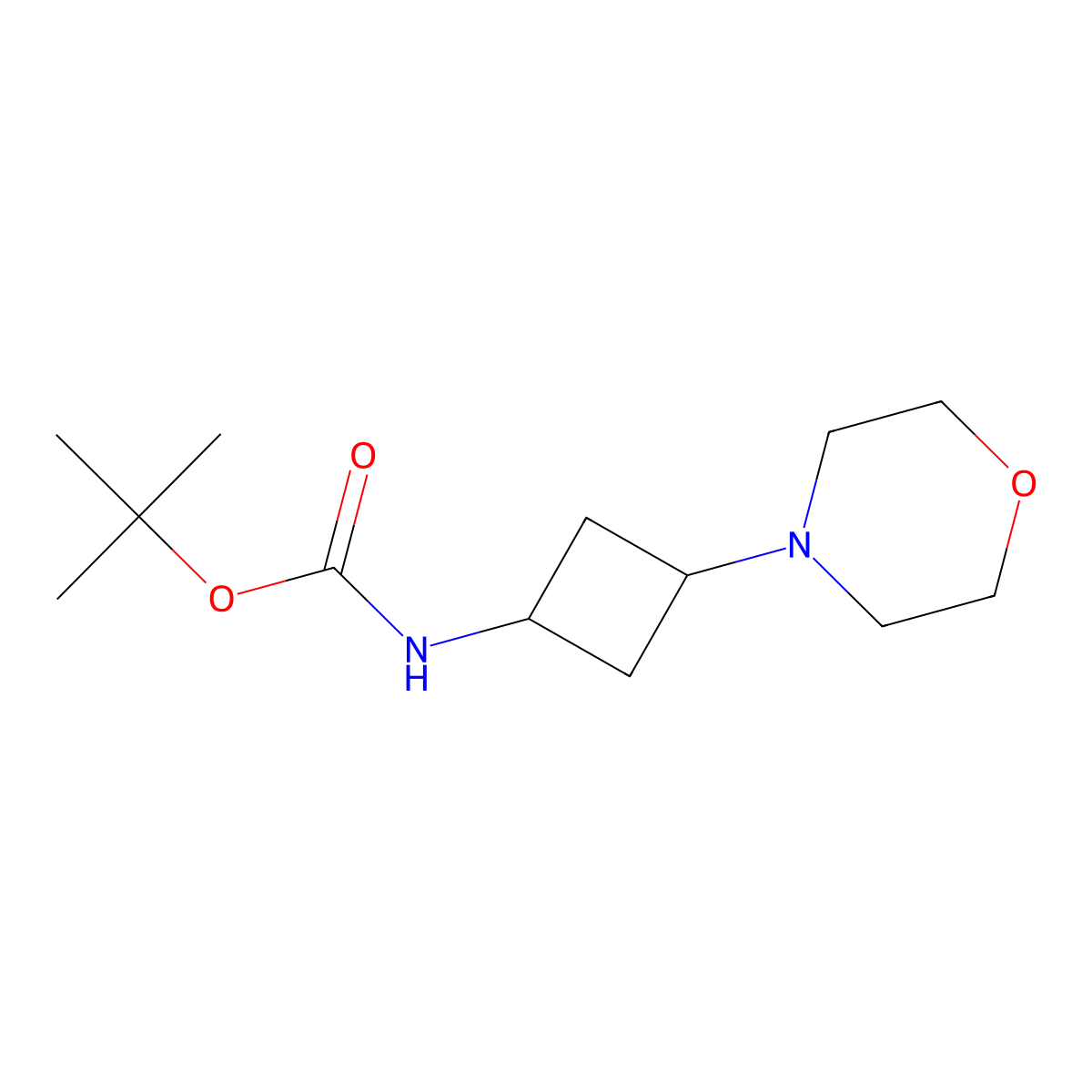 Tert-butyl 3-morpholinocyclobutylcarbamate molecular structure, CAS 1425335-20-1