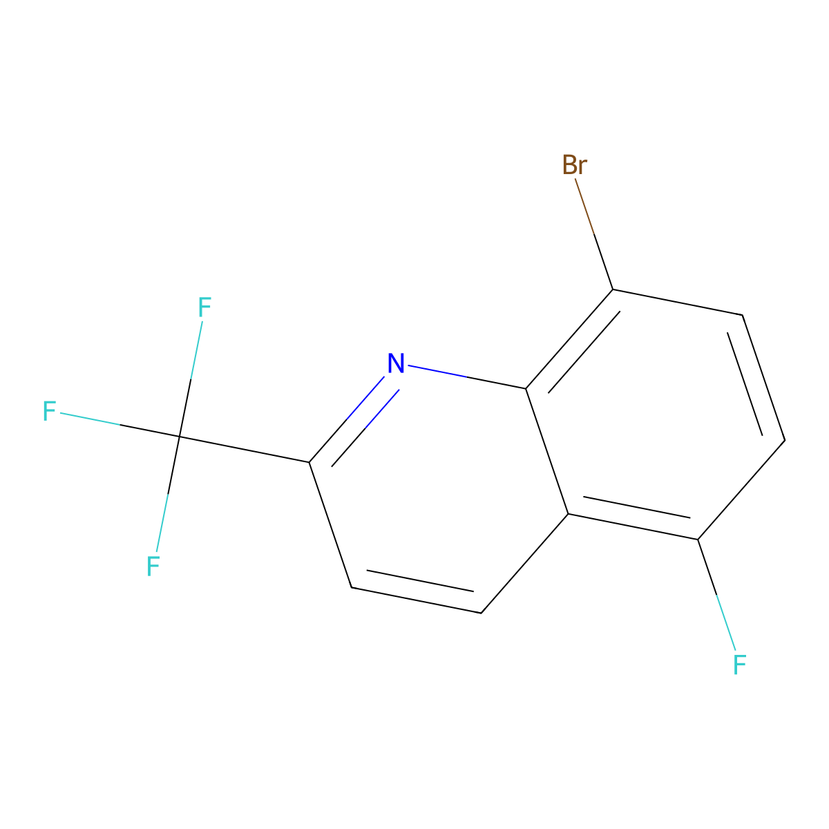 8-Bromo-5-fluoro-2-(trifluoromethyl)quinoline molecular structure, CAS 1425335-26-7