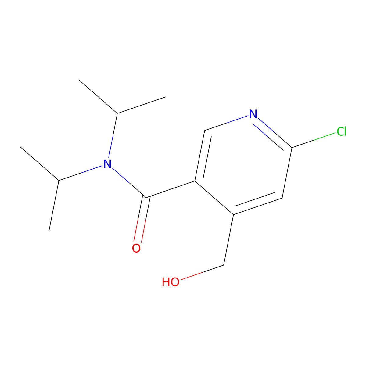 6-chloro-4-(hydroxymethyl)-N,N-diisopropylpyridine-3-carboxamide molecular structure, CAS 1425335-86-9