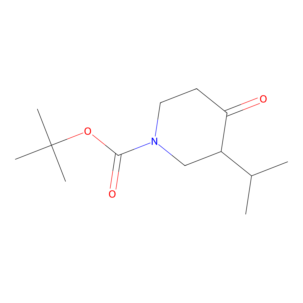 Tert-butyl 4-oxo-3-(propan-2-yl)piperidine-1-carboxylate molecular structure, CAS 1425336-31-7