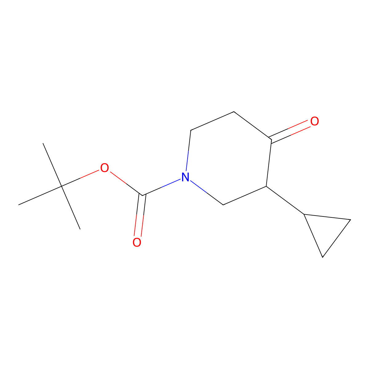 tert-Butyl 3-cyclopropyl-4-oxopiperidine-1-carboxylate molecular structure, CAS 1425336-34-0