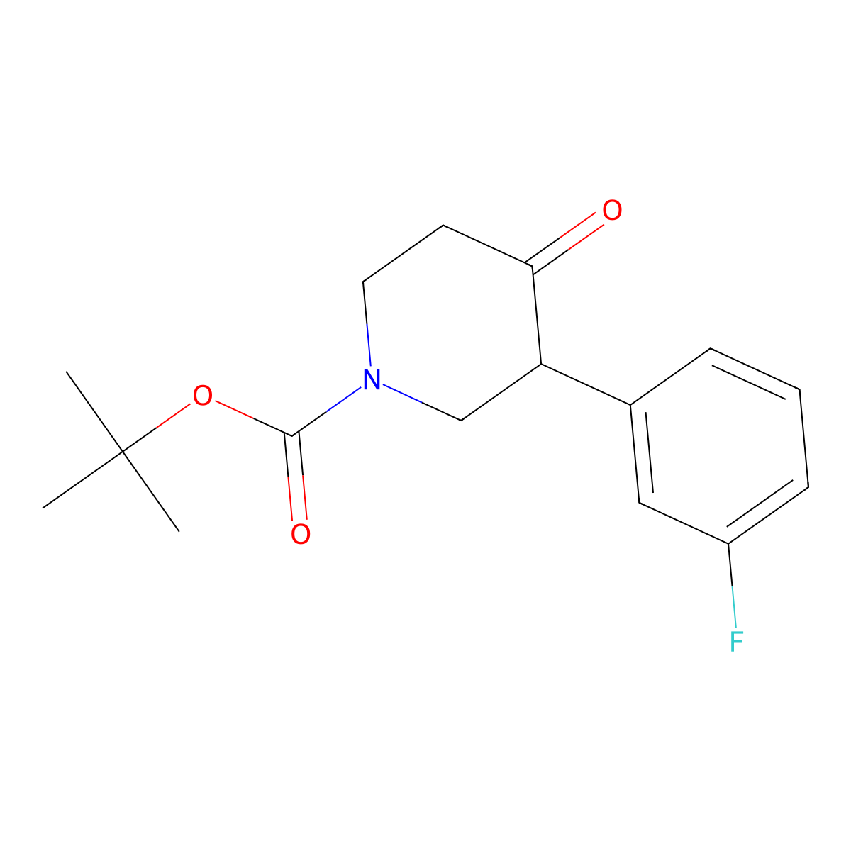 Tert-butyl 3-(3-fluorophenyl)-4-oxopiperidine-1-carboxylate molecular structure, CAS 1425336-70-4