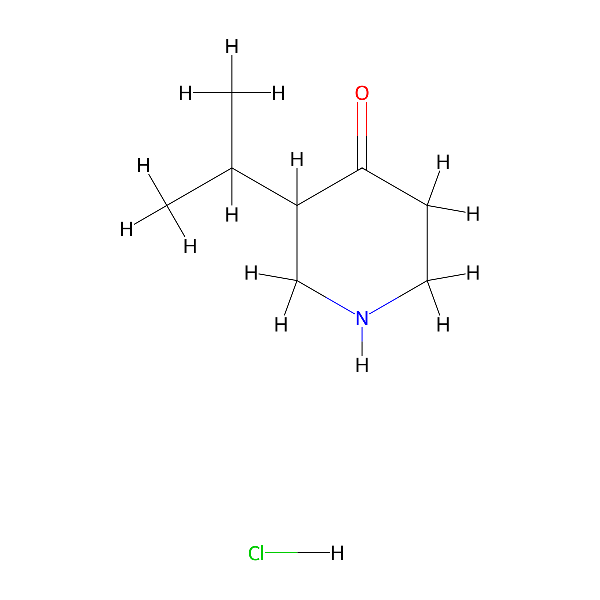 3-Isopropylpiperidin-4-one hydrochloride molecular structure, CAS 1425366-30-8