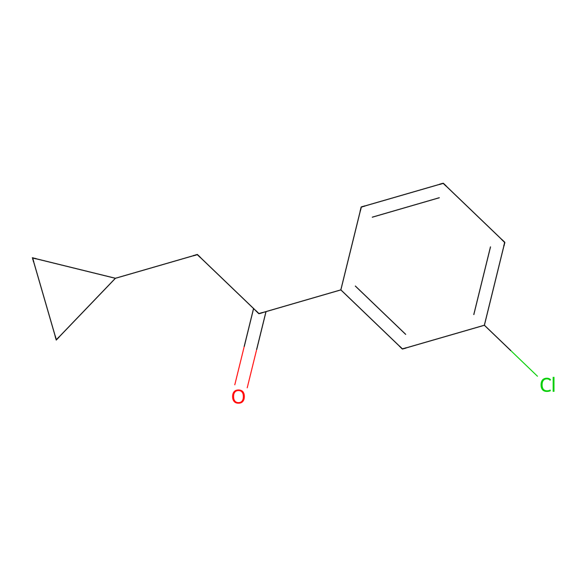 1-(3-Chlorophenyl)-2-cyclopropylethan-1-one molecular structure, CAS 1425367-32-3