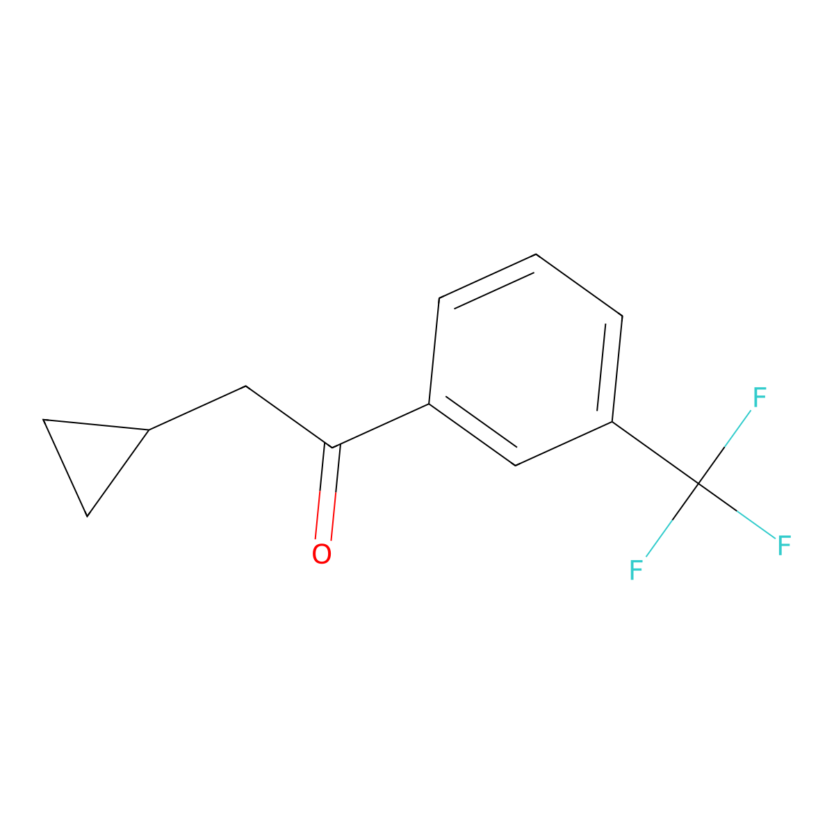 2-Cyclopropyl-1-[3-(trifluoromethyl)phenyl]ethan-1-one molecular structure, CAS 1425367-38-9