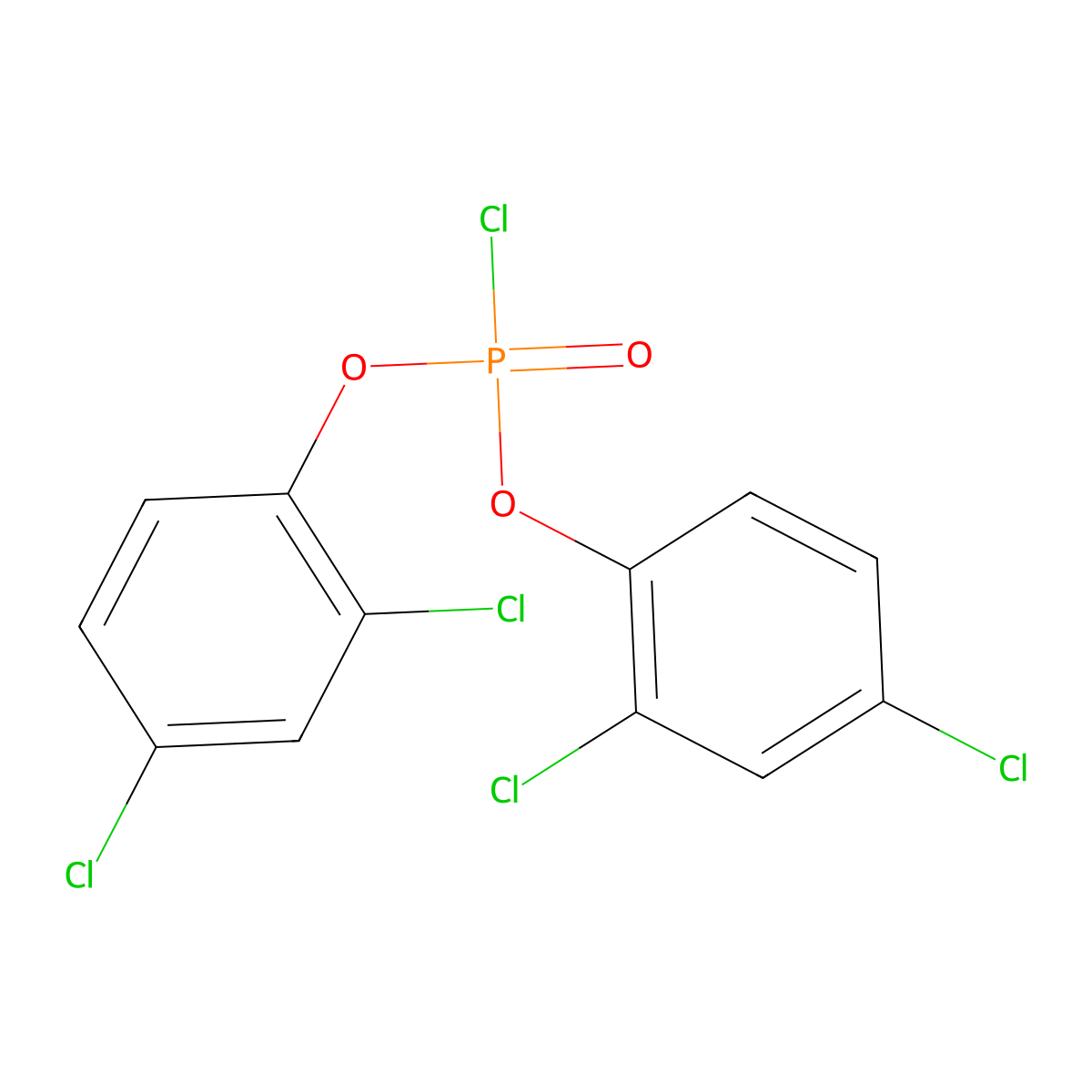 Bis(2,4-dichlorophenyl) chlorophosphate molecular structure, CAS 14254-41-2