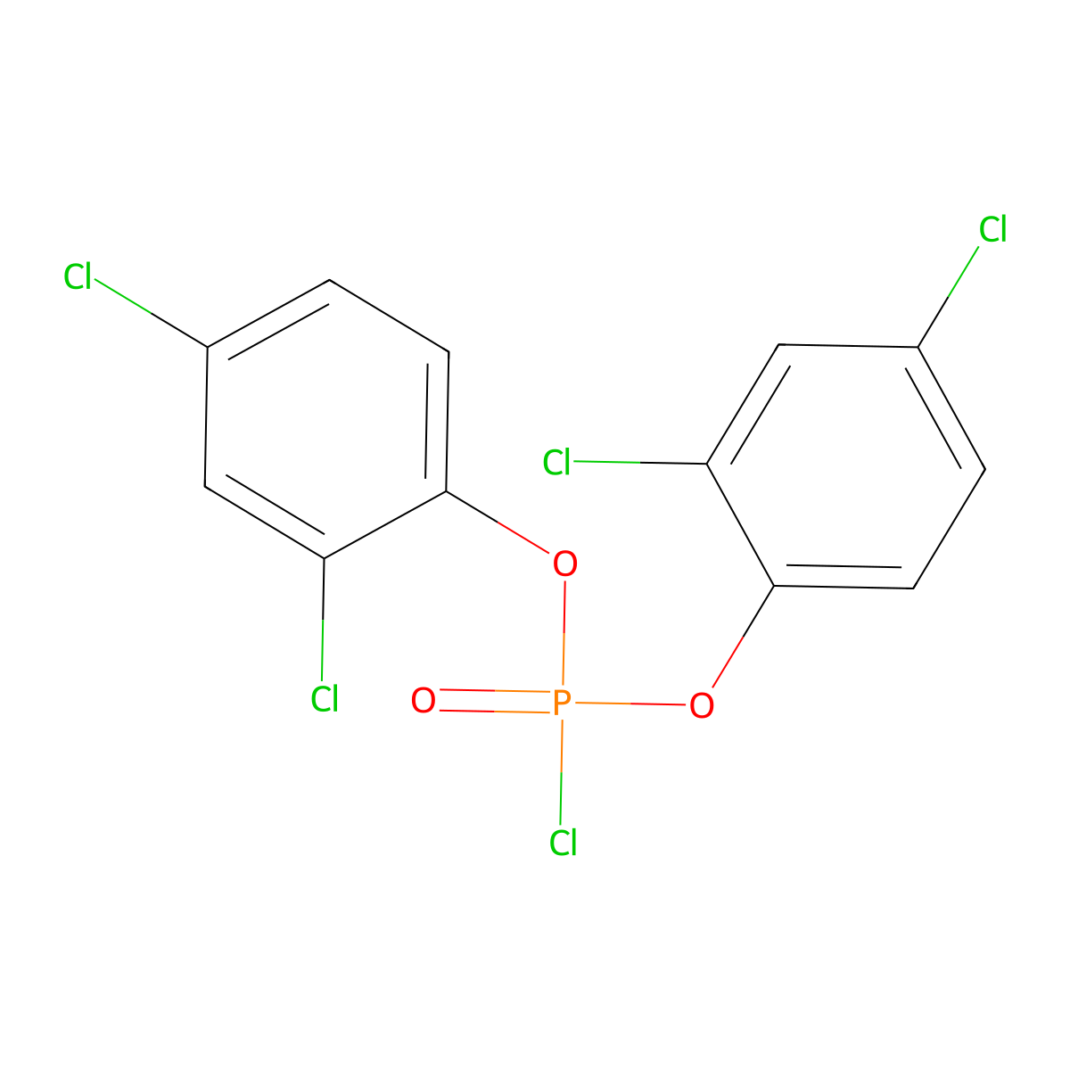 Bis(2,4-dichlorophenyl) chlorophosphate molecular structure, CAS 14254-41-2