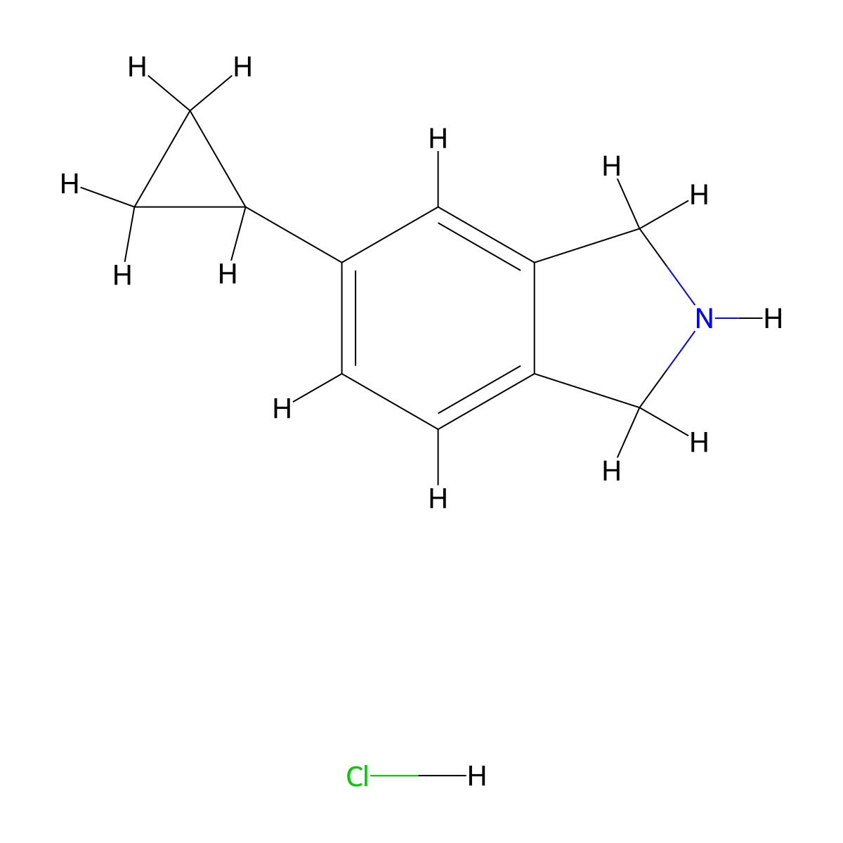 5-cyclopropyl-2,3-dihydro-1H-isoindole hydrochloride molecular structure, CAS 1425412-33-4