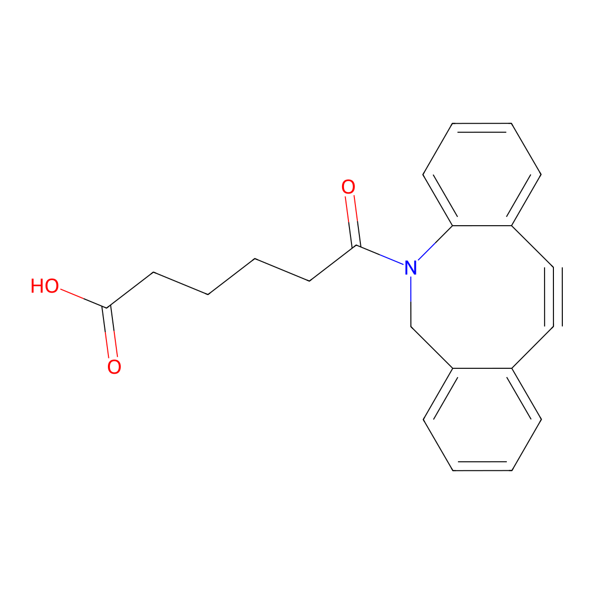 DBCO-C6-acid molecular structure, CAS 1425485-72-8
