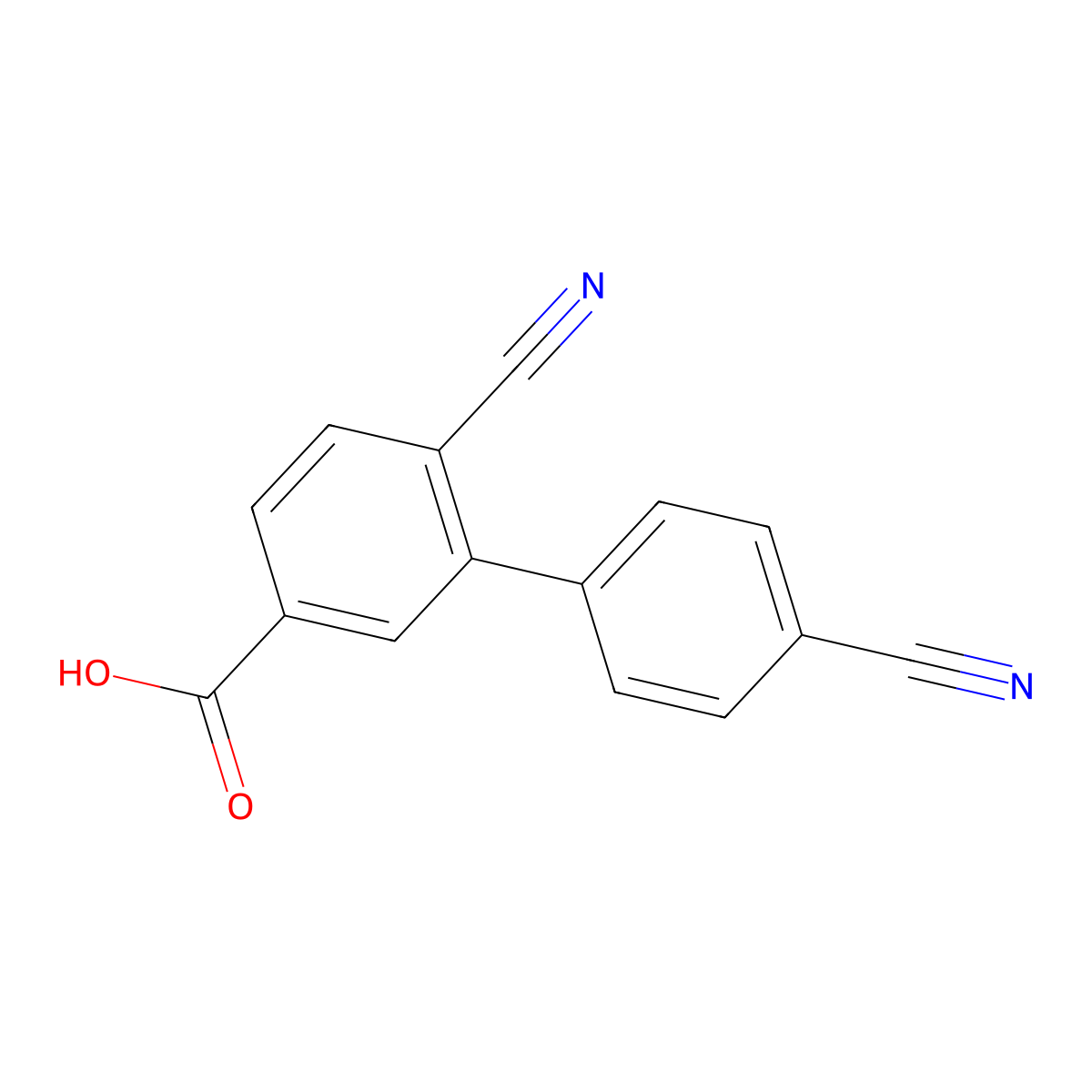4',6-Dicyano[1,1'-biphenyl]-3-carboxylic acid molecular structure, CAS 1425498-71-0
