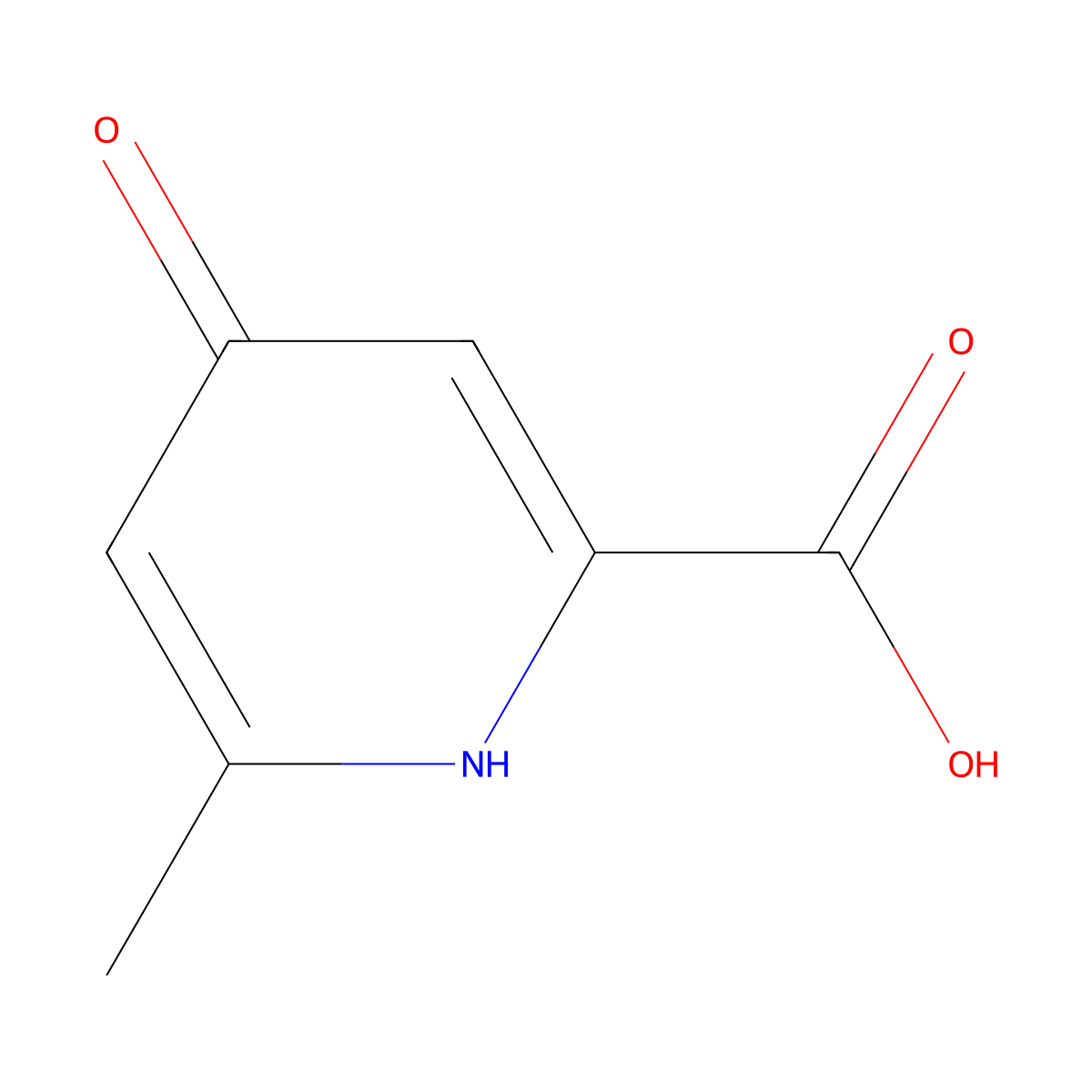 6-Methyl-4-oxo-1,4-dihydropyridine-2-carboxylic acid molecular structure, CAS 14255-41-5
