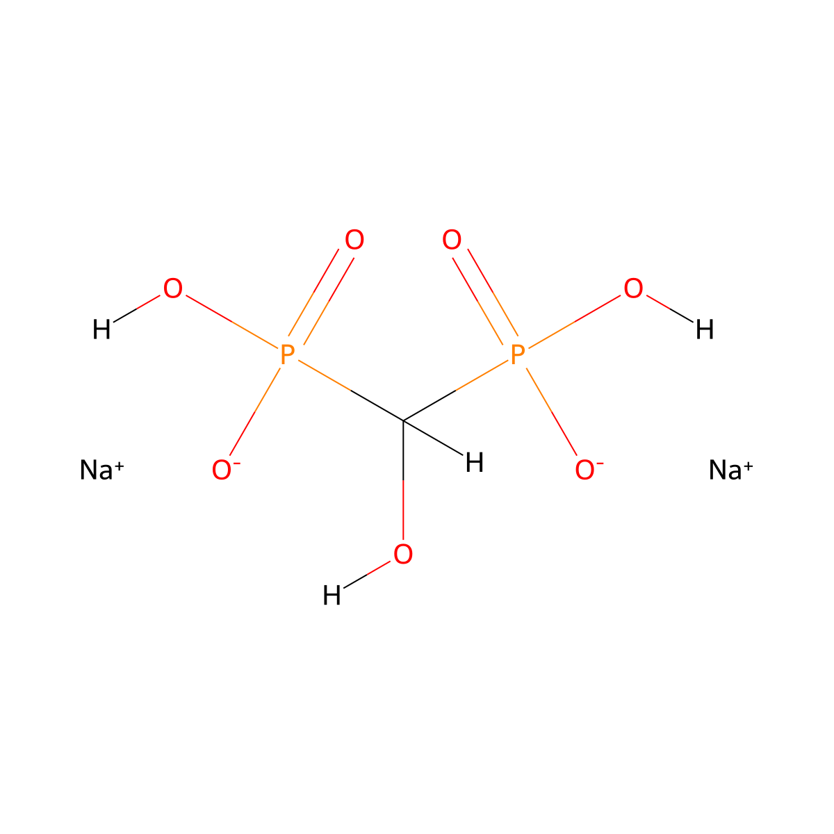 Oxidronate disodium molecular structure, CAS 14255-61-9