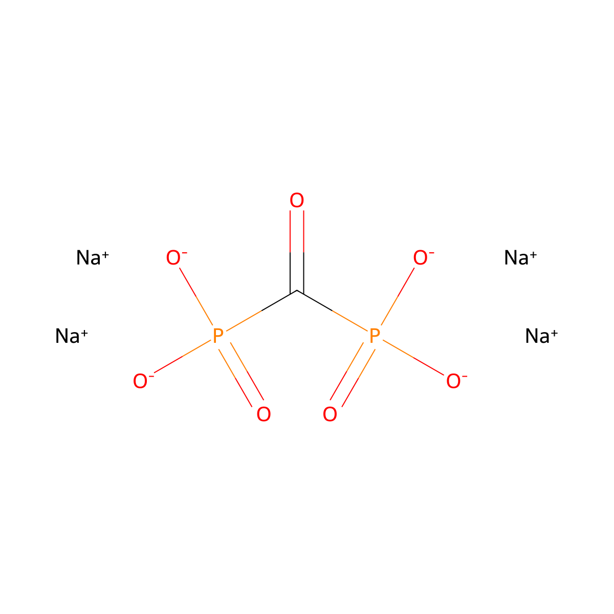 Tetrasodium carbonyldiphosphonate molecular structure, CAS 14255-62-0