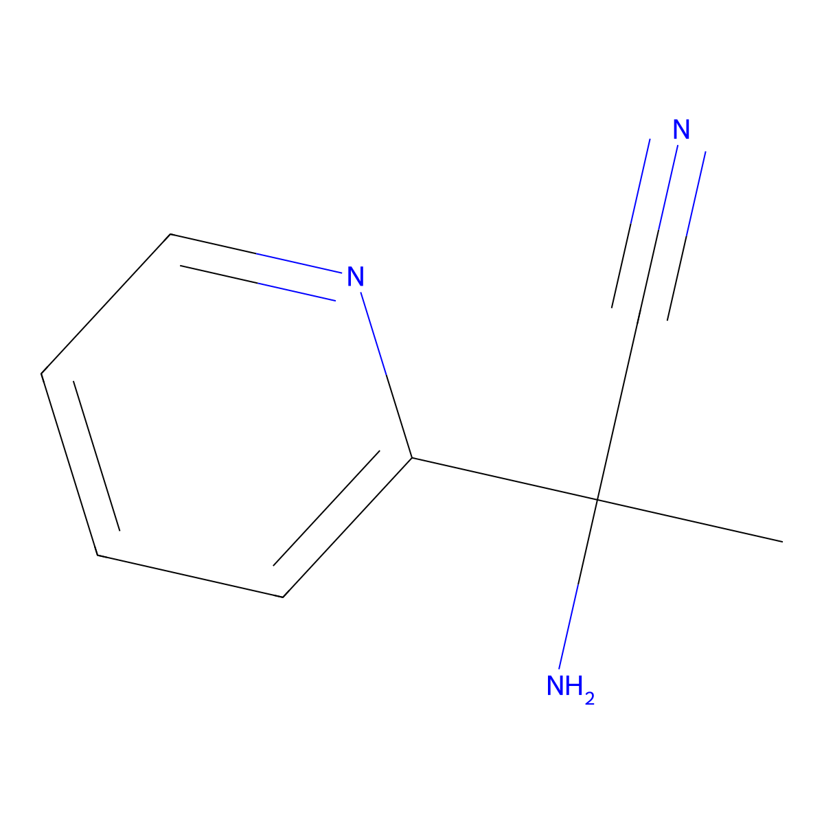 2-Amino-2-pyridin-2-ylpropanenitrile molecular structure, CAS 142554-58-3