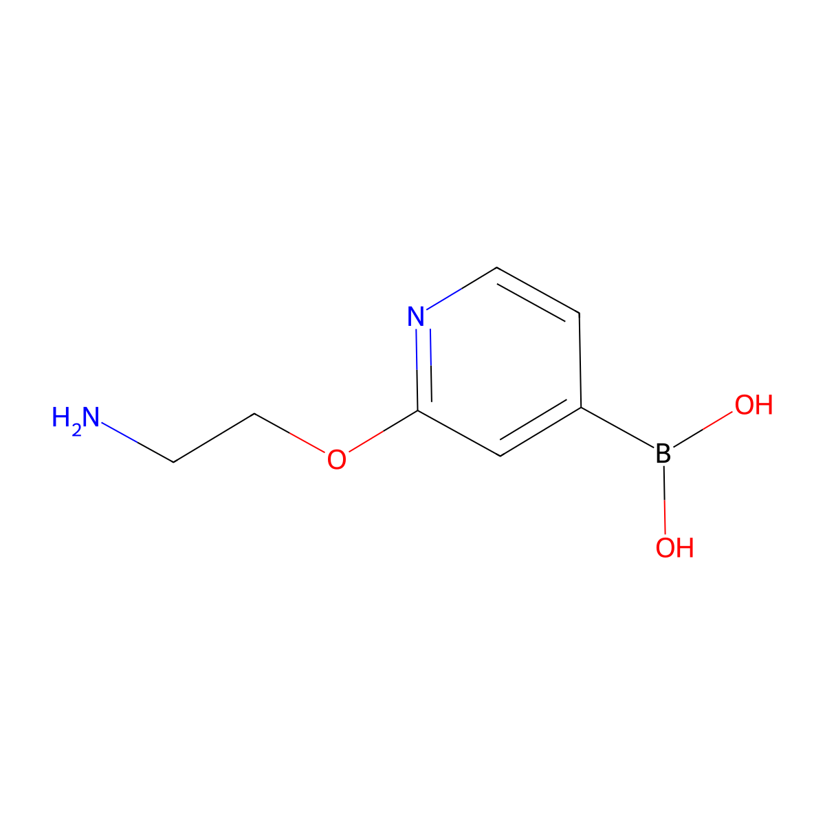 (2-(2-Aminoethoxy)pyridin-4-yl)boronic acid molecular structure, CAS 1425540-58-4