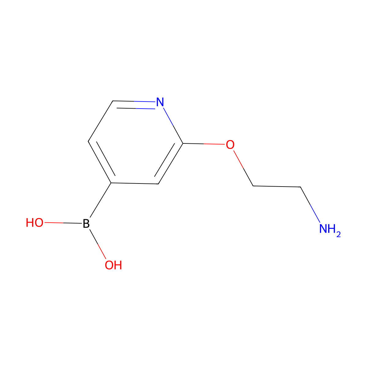 (2-(2-Aminoethoxy)pyridin-4-yl)boronic acid molecular structure, CAS 1425540-58-4