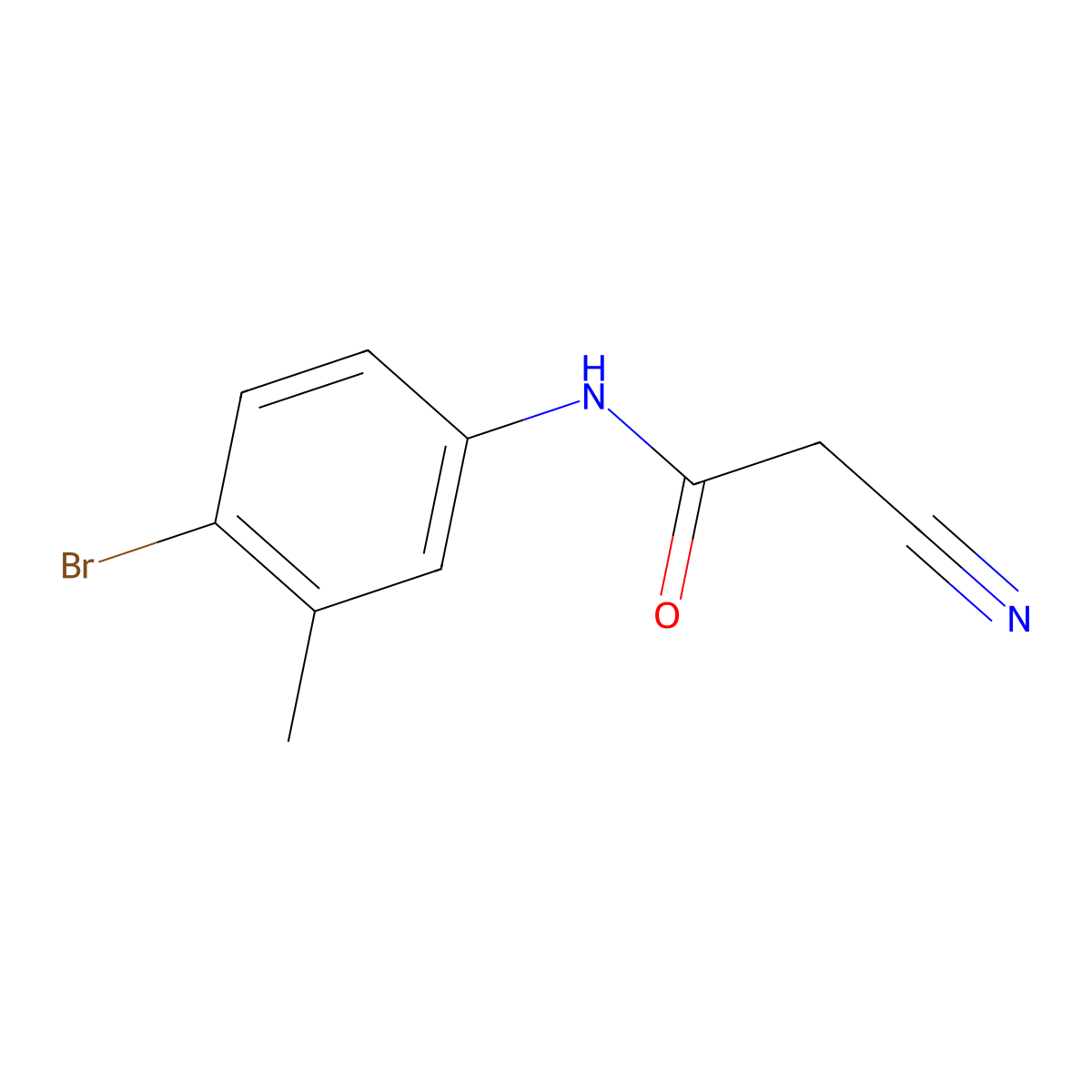 N-(4-bromo-3-methylphenyl)-2-cyanoacetamide molecular structure, CAS 142555-08-6