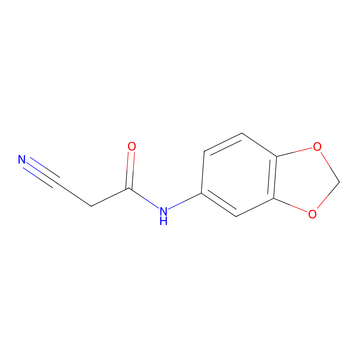N-1,3-Benzodioxol-5-yl-2-cyanoacetamide molecular structure, CAS 142555-09-7
