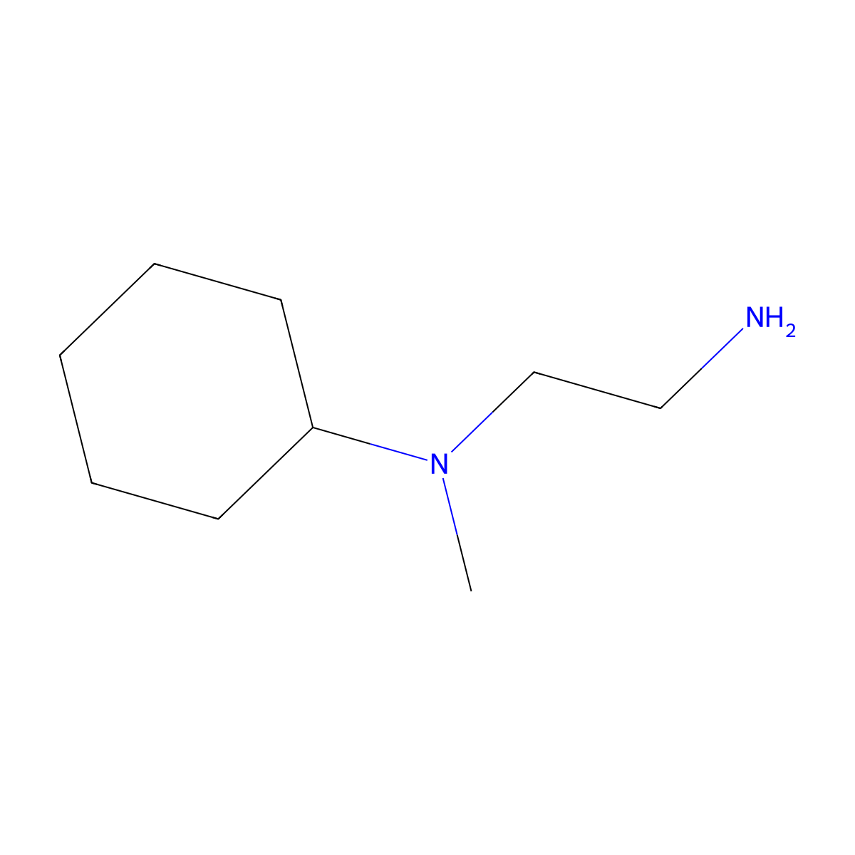 N-(2-aminoethyl)-N-methylcyclohexanamine molecular structure, CAS 14256-69-0