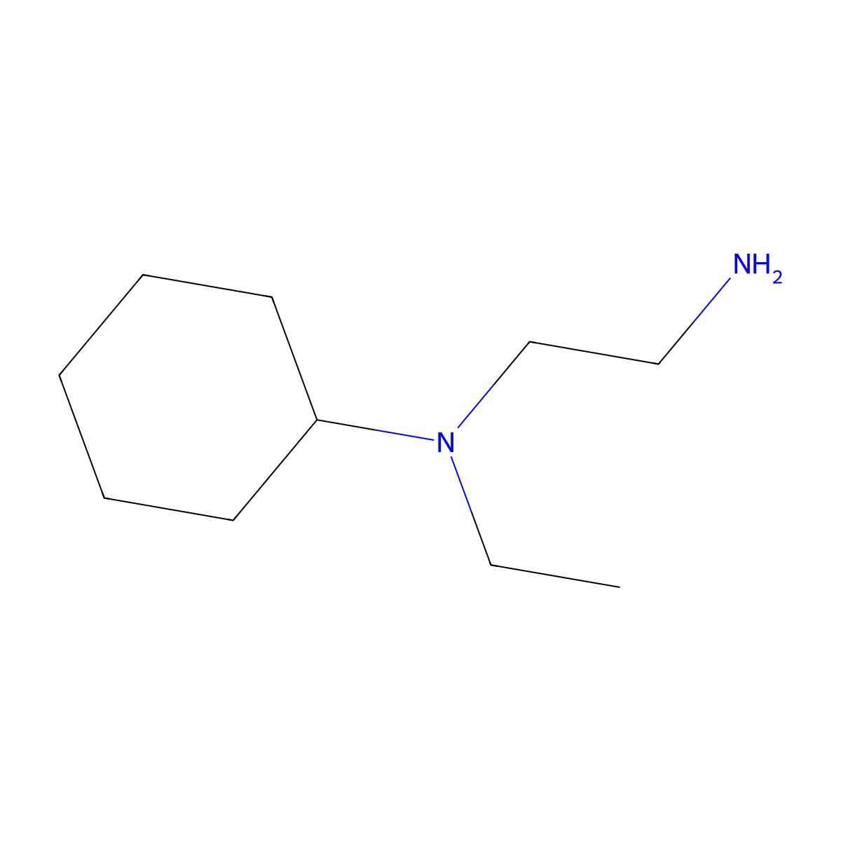 N-(2-aminoethyl)-N-ethylcyclohexanamine molecular structure, CAS 14256-70-3