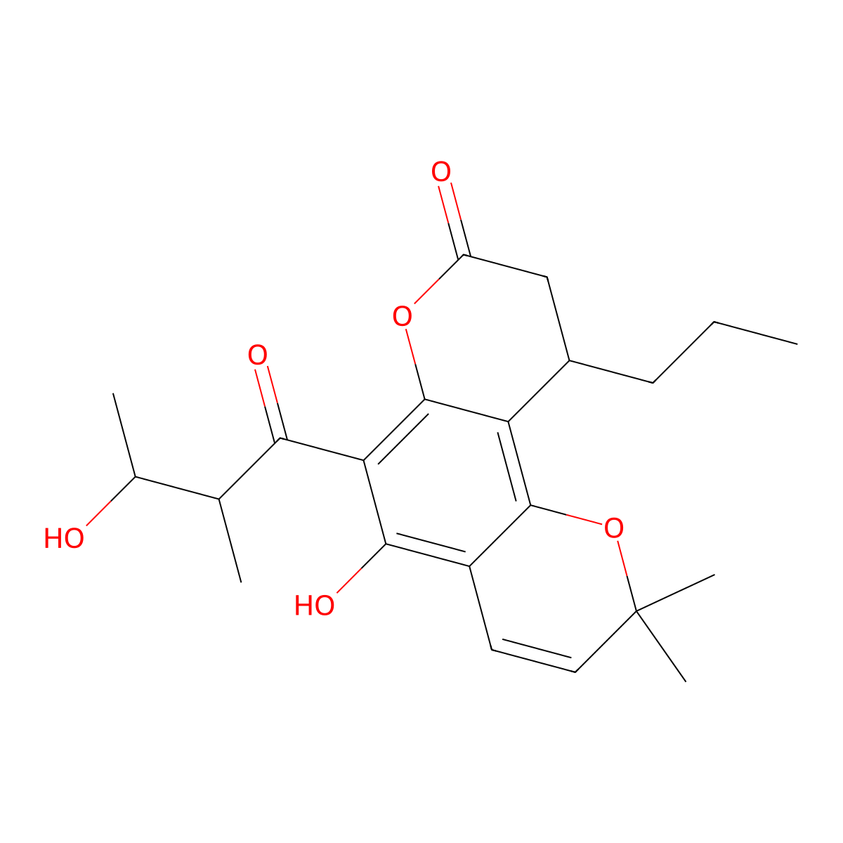 Calanolide E2 molecular structure, CAS 142566-61-8