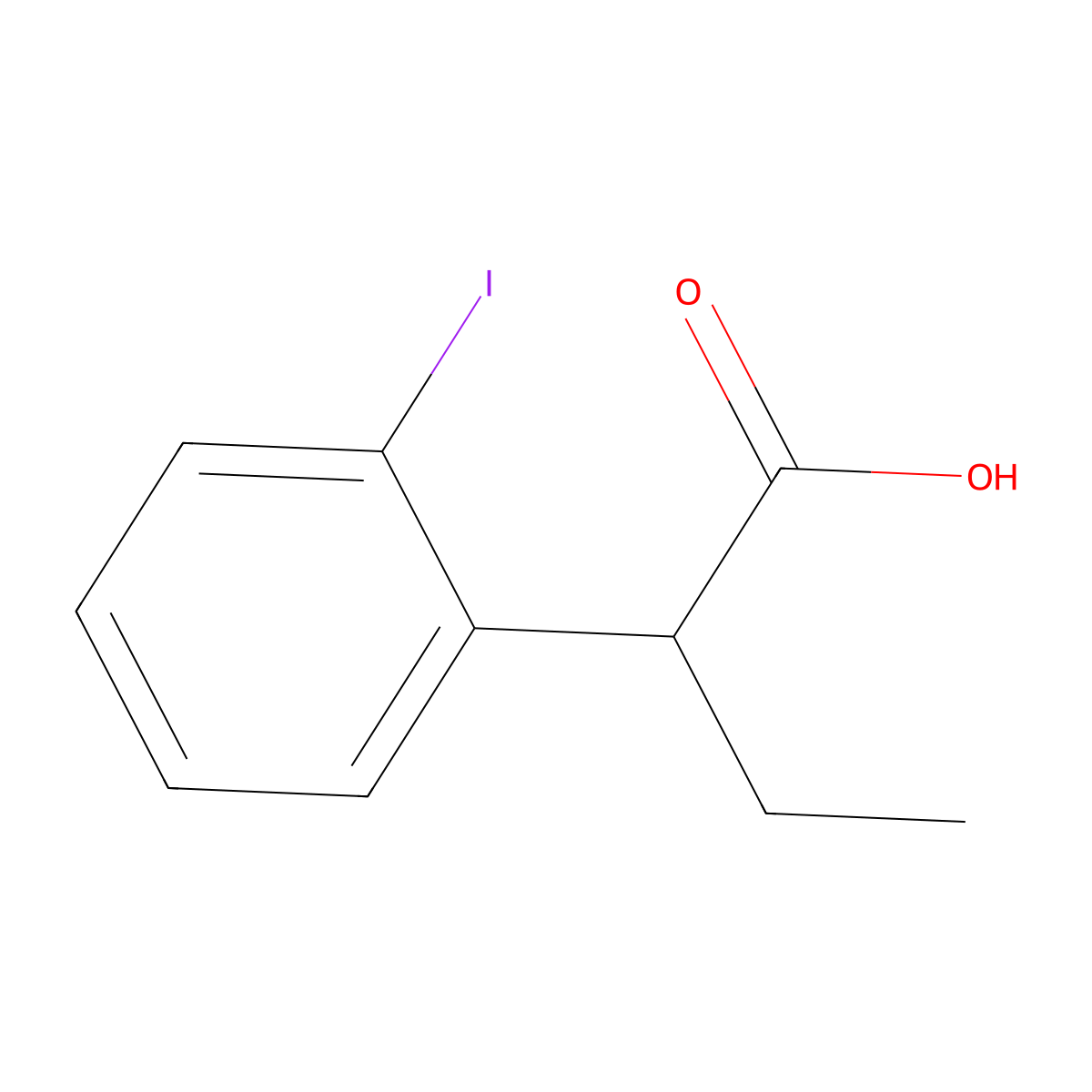 2-(2-Iodophenyl)butanoic acid molecular structure, CAS 142569-61-7