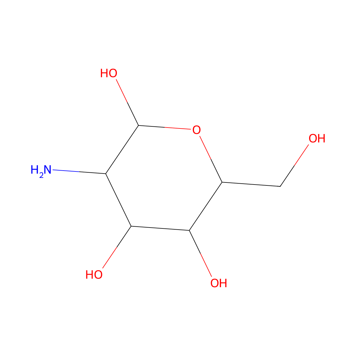 beta-D-Glucosamine molecular structure, CAS 14257-69-3