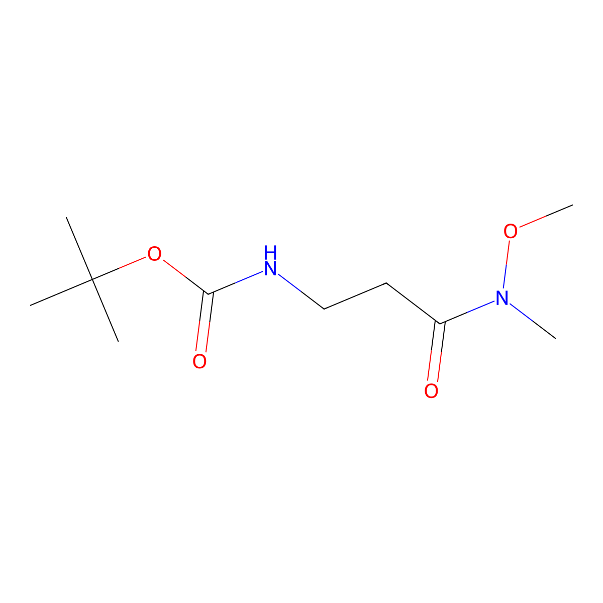 tert-butyl N-(2-(methoxy(methyl)carbamoyl)ethyl)carbamate molecular structure, CAS 142570-56-7