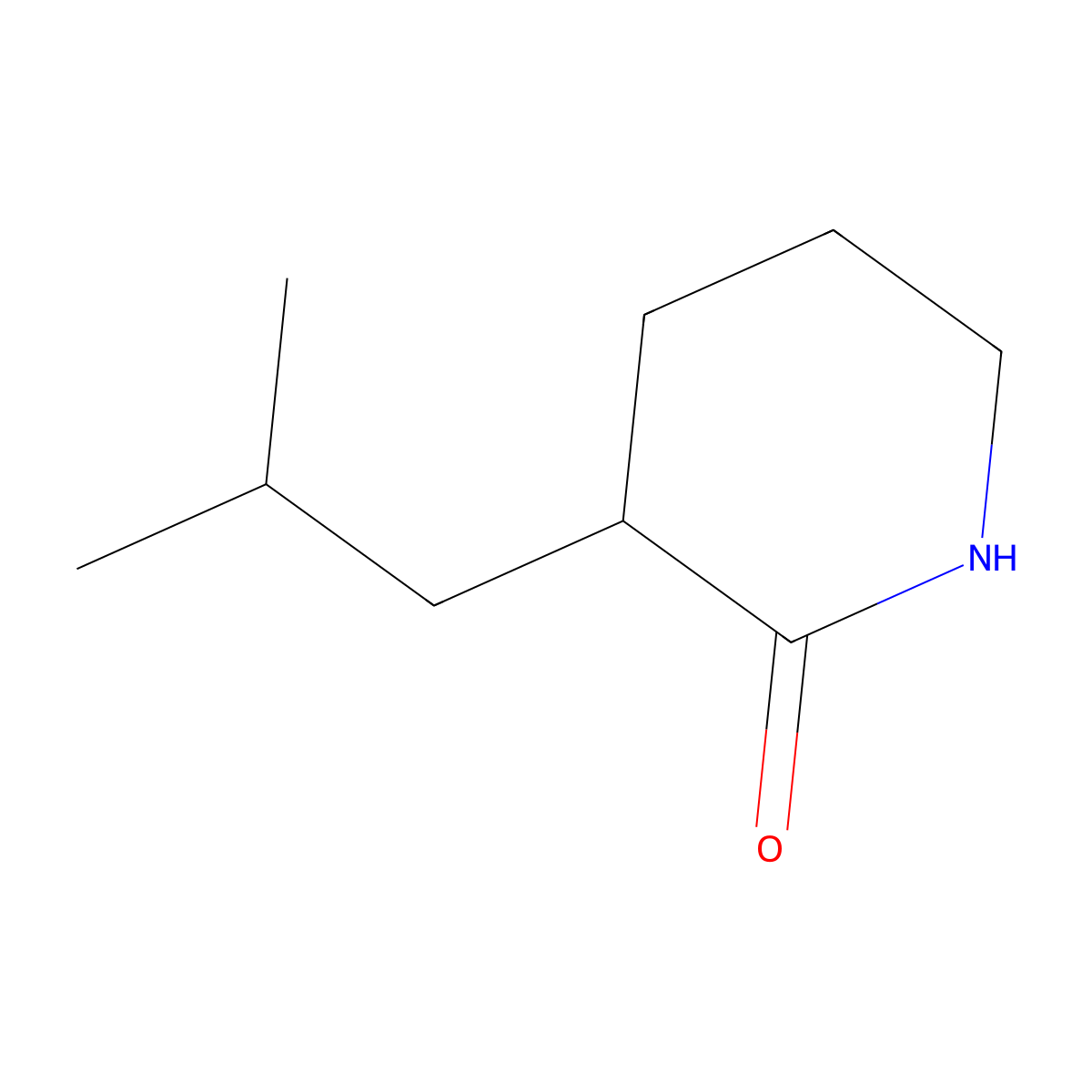 3-(2-Methylpropyl)piperidin-2-one molecular structure, CAS 142570-63-6