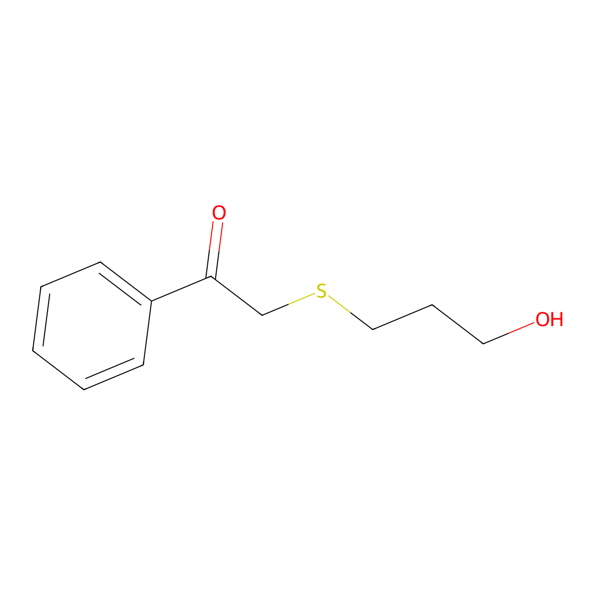 2-((3-Hydroxypropyl)thio)-1-phenylethan-1-one molecular structure, CAS 1425731-47-0