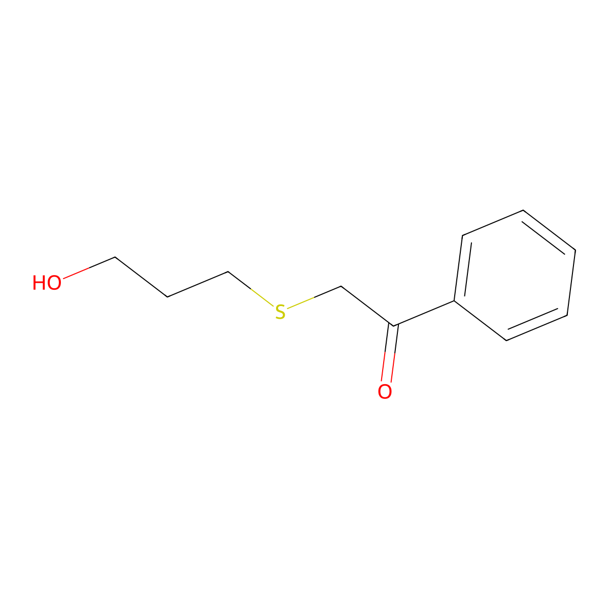 2-((3-Hydroxypropyl)thio)-1-phenylethan-1-one molecular structure, CAS 1425731-47-0