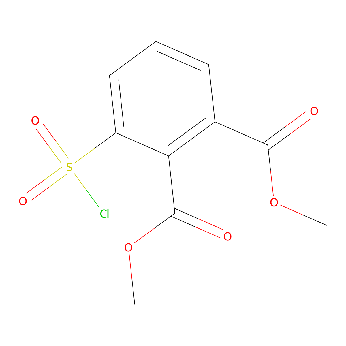 Dimethyl 3-(chlorosulfonyl)phthalate molecular structure, CAS 142576-66-7